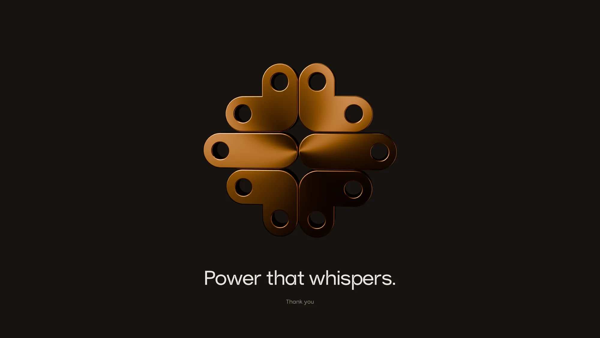 The bronze BlackOrchid emblem on a near-black ground, above the words Power that whispers.